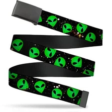 Men's Web Belt Alien, Multicolor, 1.5" Wide-Fits up to 42" Pant Size Top