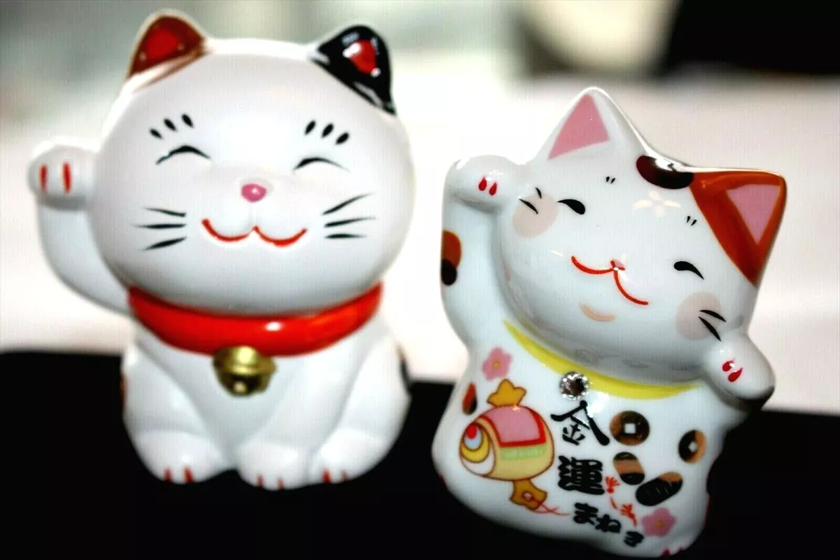 Ceramic Maneki Neko-Lucky Cat Set For Luck, Wealth, and Prosperity – Just A  Little Luck