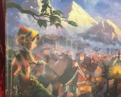 Envoltura de lona 14 x 14 de Thomas Kinkade Studios Disney's Pinocho Wishes Upon A Star - Imagen 4 de 11