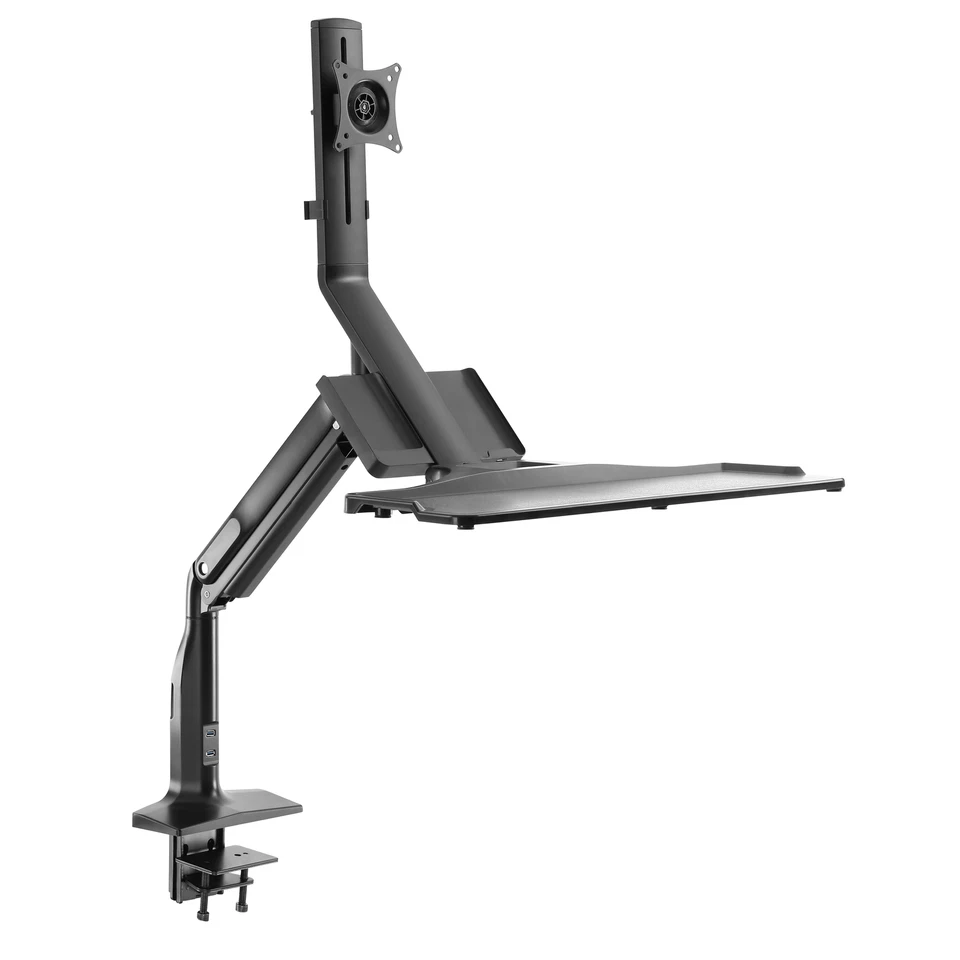 RICOO Monitor Tischhalterung mit Tastaturablage Halterung mit Tischklemme TS5411