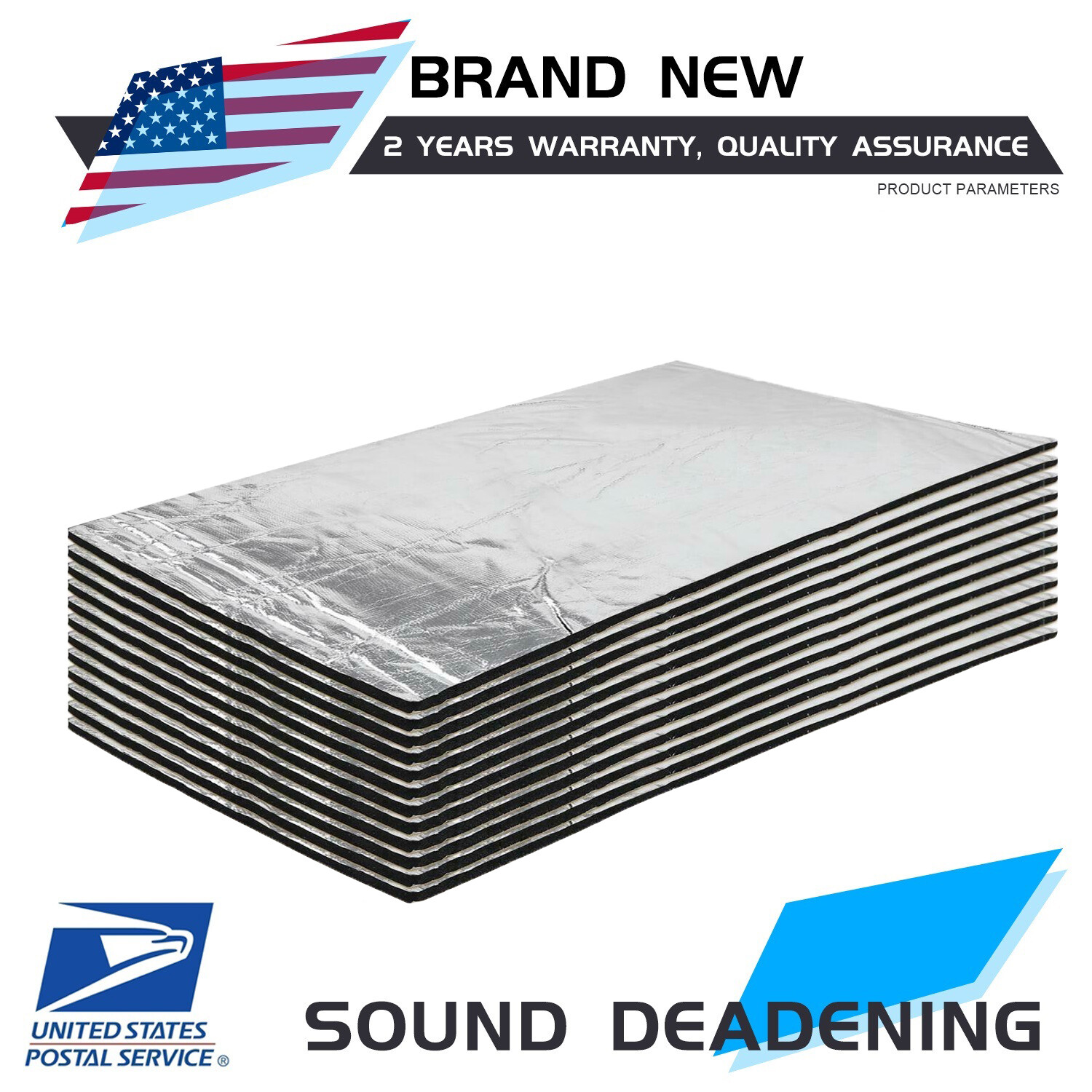 Sound Deadener Mat Noise&Heat Shield Insulation Car Hood Trunk Door 30PCS 10x16