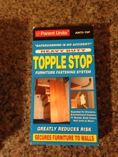 NIB Anti-tip Furniture Straps Beige 2-pack Topple Stop By Parent Units itm 92430