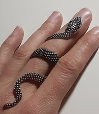 Silver Toned Wrap Around Snake Ring