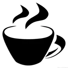 Cup Hot Coffee - Decal Sticker - Multiple Colors & Sizes - ebn6785