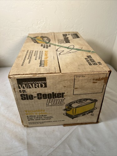 VTG 70s Montgomery Ward 6 Qt. Slow Cooker Plus Orange Brown NOS RARE Brand New - Picture 5 of 6