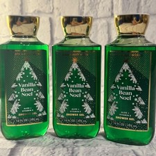 3 Bath  Body Works Vanilla Bean Noel Shower Gel Wash 10 fl.oz Each