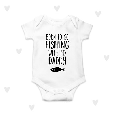 Fishing Baby Bodysuit Personalised Daddy Grandad Newborn Gift
