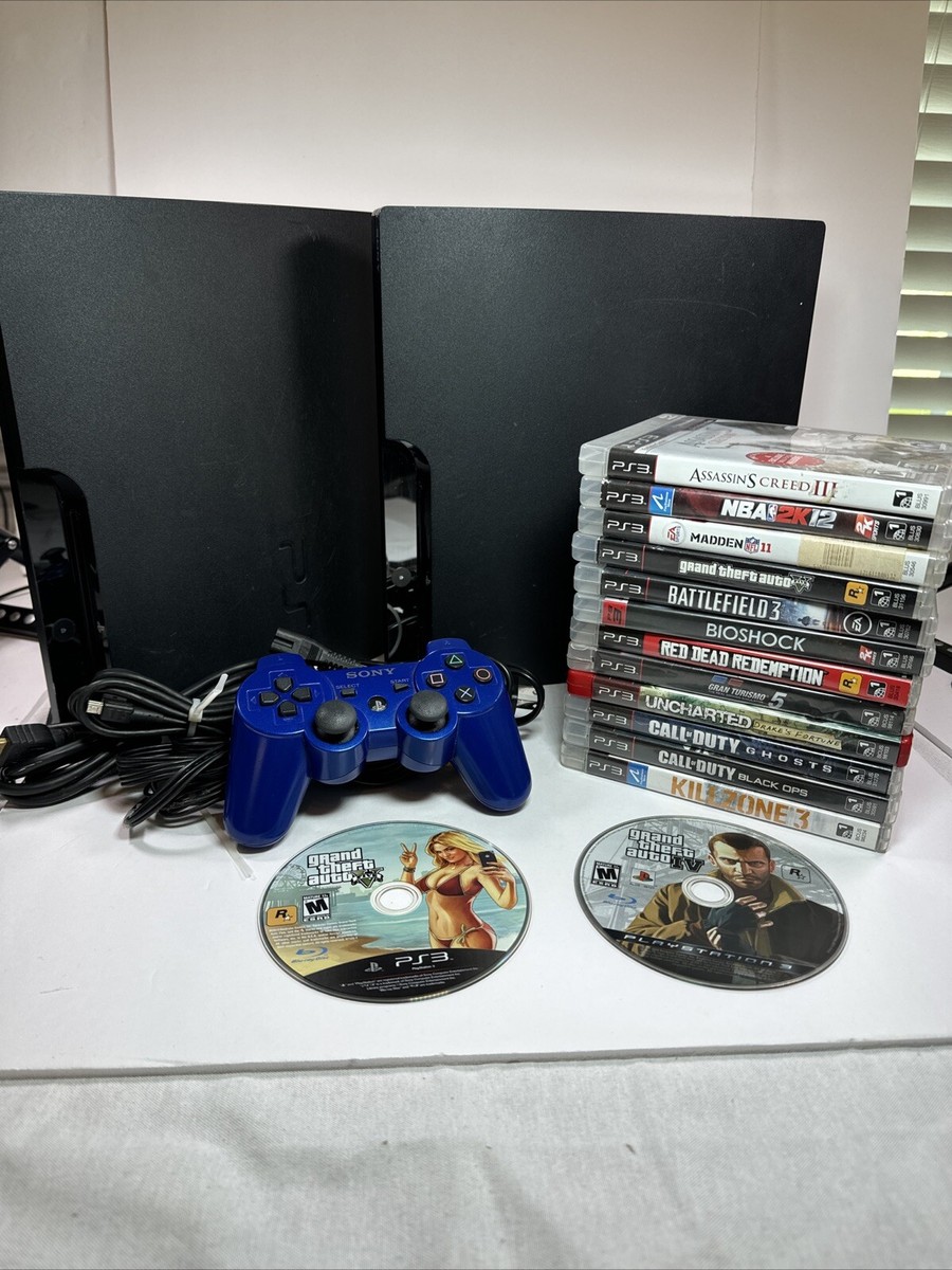 2 Sony PS3 Slim Systems 150GB w/ 1 Controller & 14 Games