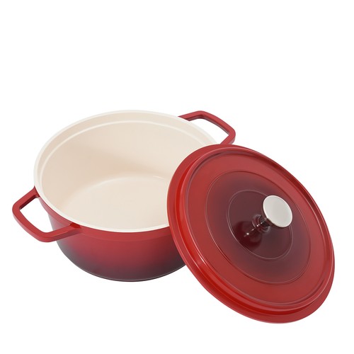 Red Stew Pot with Lid Ceramic Round Stew Pot Pot for Braising Stews Roasting - Picture 9 of 19