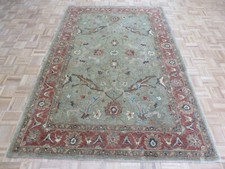 5'6 x 8'6 Hand Tufted Light Green Peshawar Oriental Rug  G13729