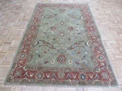 5'6 x 8'6 Hand Tufted Light Green Peshawar Oriental Rug  G13729