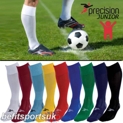 PRECISION EINFACHE FUSSBALLSOCKEN KINDER JUNIOR BAUMWOLLE GEPOLSTERTE FUSSBALLHOCKEY SCHULE PE SOCKE
