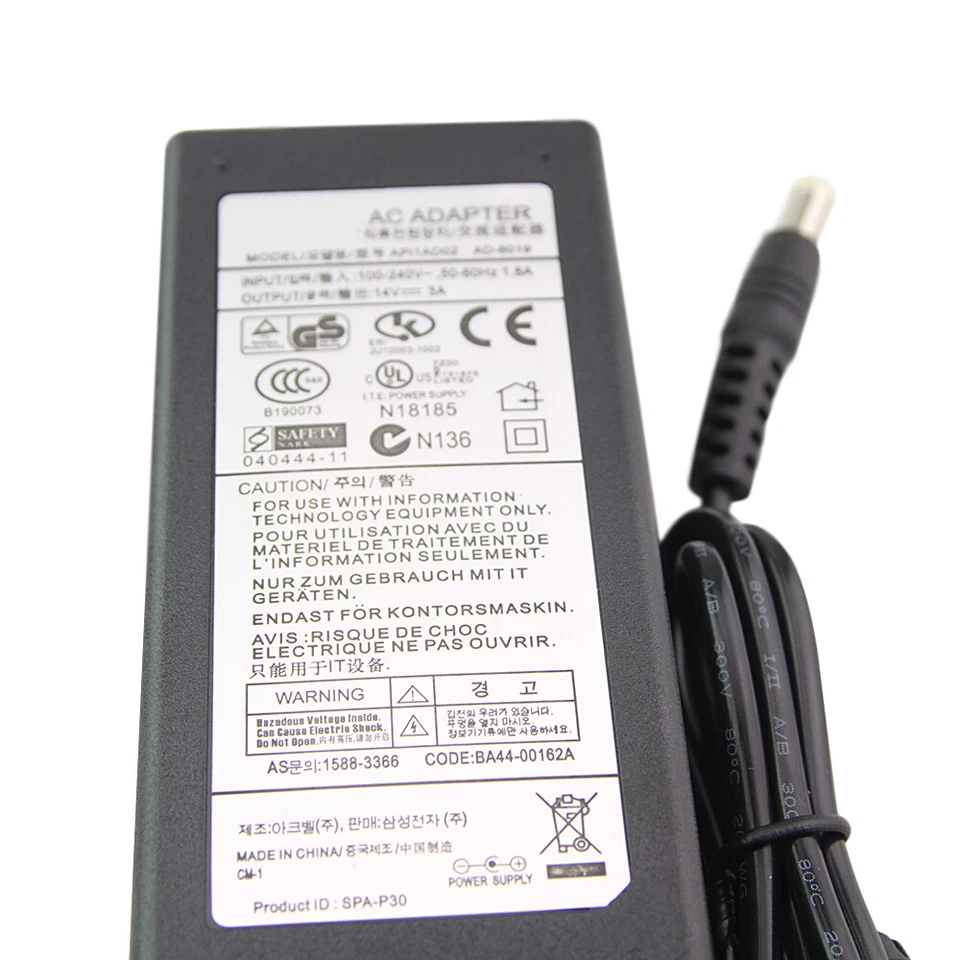 For Samsung S32E511C S24E510C S27E500C Monitor Power Aadapter Charger 14V 3A - Image 2 of 4