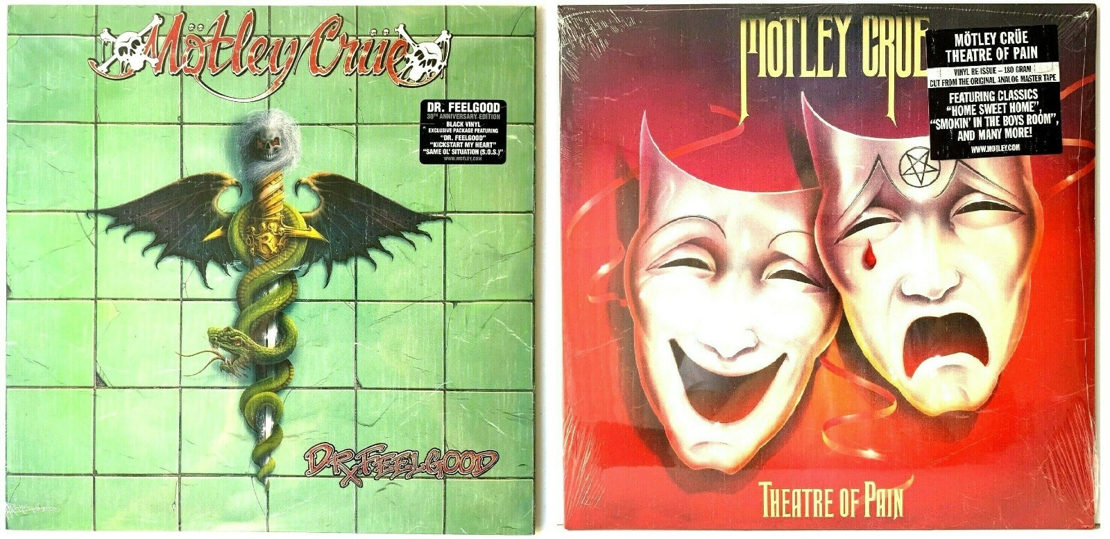 Image 1 - Motley Crue Dr Feelgood + Theatre of Pain LP Vinyl Record Album Lot of 2 Theater