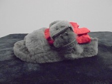 UGG Australia Fuzz Fuzzy Yeah Grey Buckle Fluffy Slippers 1104662 Size 5