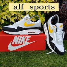 ❤ BNWB & Authentic Nike ® Air Max 1 Trainers White, Uni. Gold & Black UK Size 7
