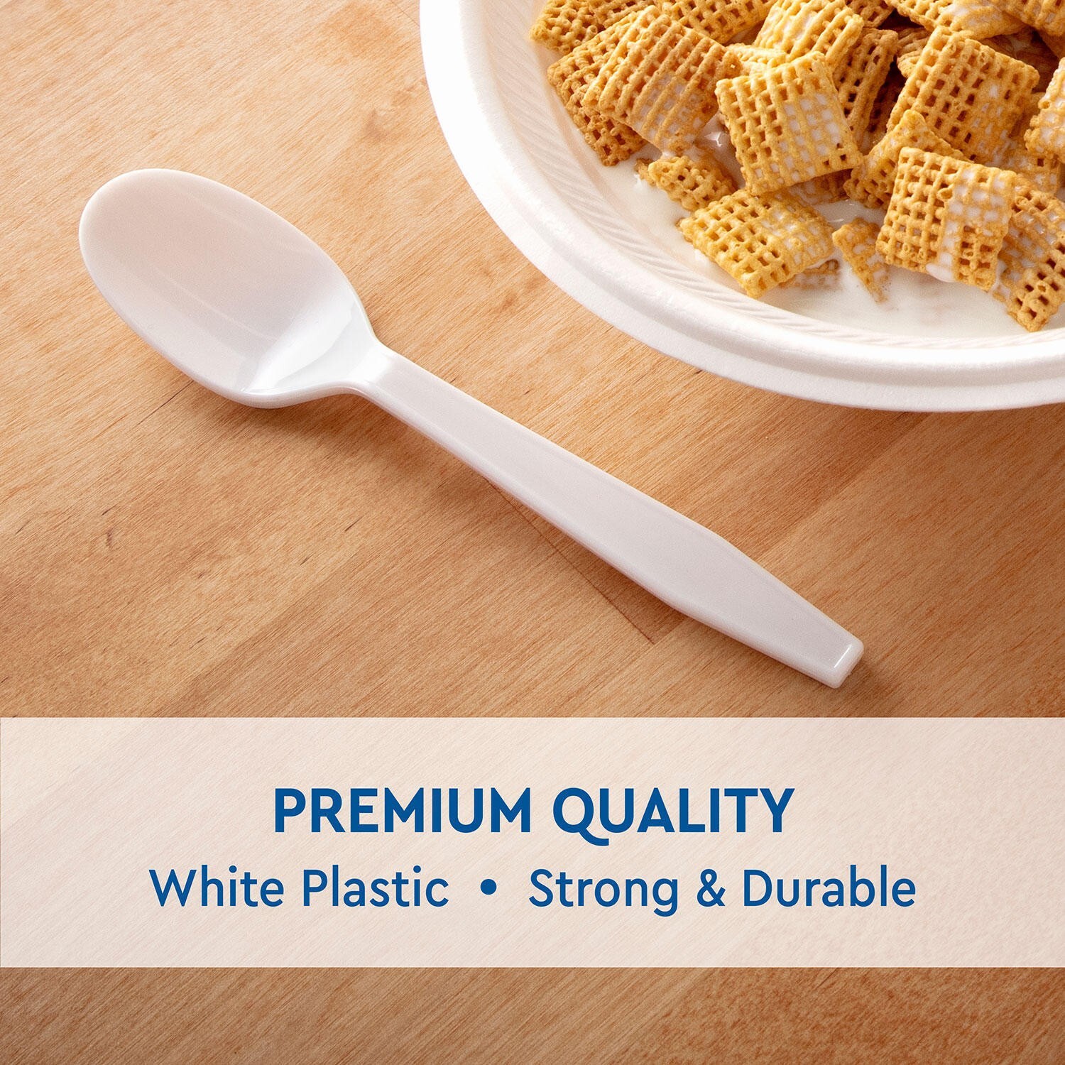 600ct. Member's Mark Heavy Duty Plastic Spoons White (Pack of 600