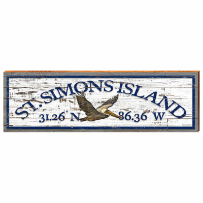 ST. SIMONS ISLAND GEORGIA Home Decor Art Print on Real Wood SIM1-NAM58M-SHA-4