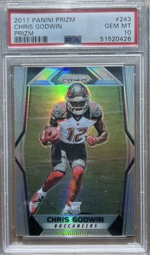 2017 Panini Prizm CHRIS GODWIN Silver Holo Rookie #243 RC Buccaneers PSA 10 GEM