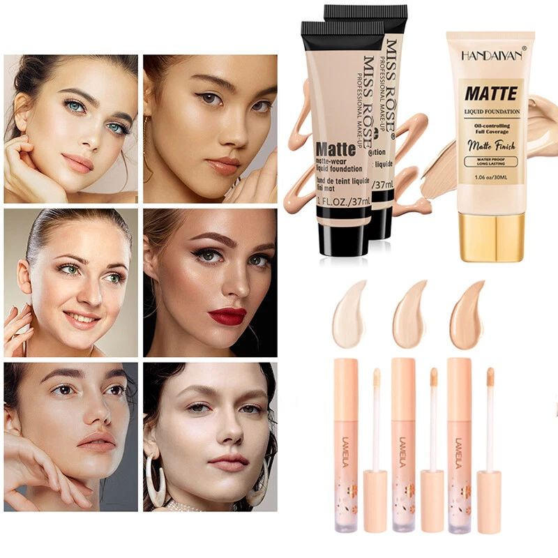 Matte Liquid Skin Foundation Full Coverage Long Lasting Face Makeup Concealer