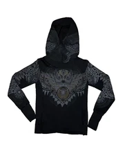 Plazmalab "Urban Tribe Clothing" Owl Tribal Print Hoodie - Women's Small