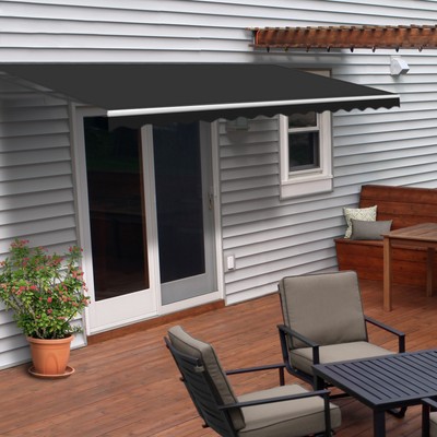 ALEKO Retractable Motorized Home Patio Canopy Awning 13'x10' Black Color