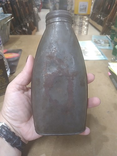 Vintage Carbide Fuel Can Tin Metal Screw Cap Miner Lamp 7 inch Bottle - Picture 4 of 9
