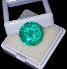 Émeraude Naturelle Taille Ronde Certifiée GGL 7 to 9 Ct Cadeau Gratuit