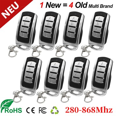 8X 280-868MHZ Multi-frequency Universal Gate Door Clone Cloning Remote Control