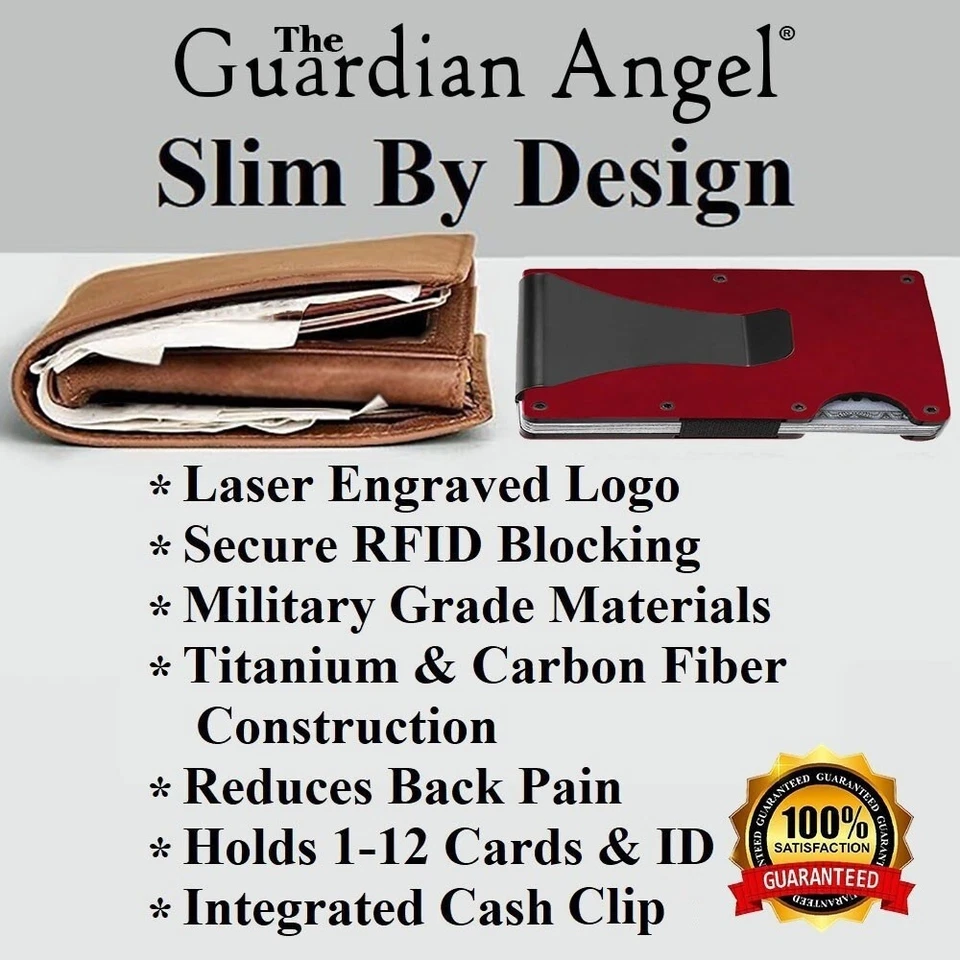 Бумажник с блокировкой радиочастотной идентификации Colorado Avalanche Guardian Angel титан углеродное волокно D7 - Изображение 3 из 4