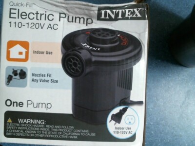 Intex Quick Fill Electric Pump, 110-120 AC w/ Nozzles, Indoor Use (66619) FS