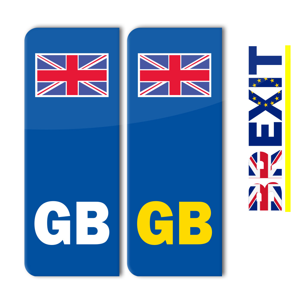 2 GB Flag Union Jack Vinyl Car Vehicle Number Plate Stickers Badge