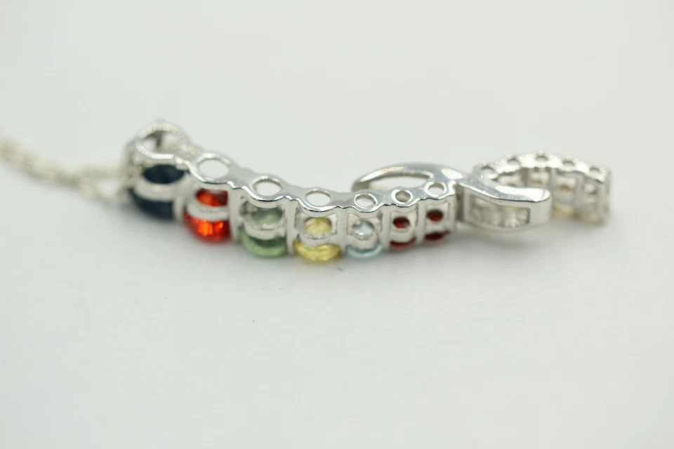 Raro 2,04 Carati Zaffiro,Topazio,Granato,Citrino Rimorchio, Multi, 925 Silber - Immagine 4 di 4