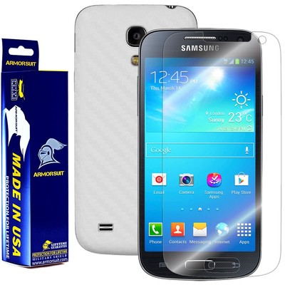 ArmorSuit MilitaryShield Samsung Galaxy S4 Mini Screen + White Carbon Fiber USA