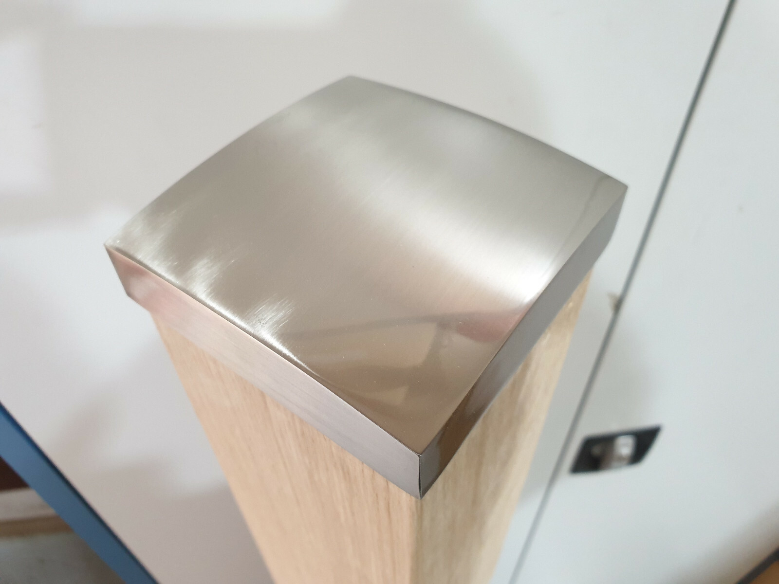 Stair Post Metal Cap Metal Flat Newel Cap 70mm 82mm or 90mm Chrome or