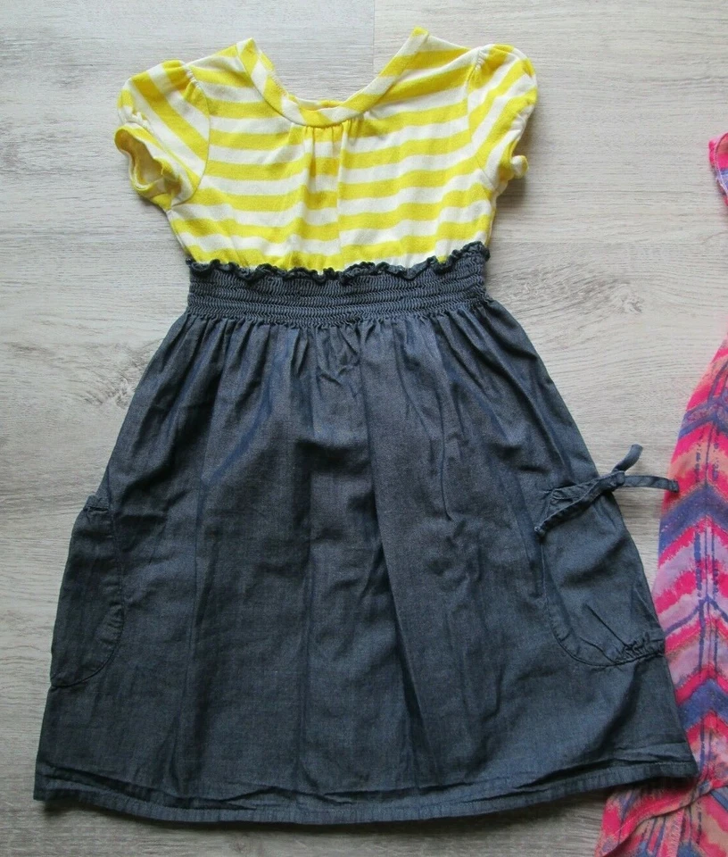 ❤ XHILARATION girls dress LOT 4 5 floral stripe chambray - Image 2 of 4