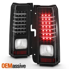 Fits 06-10 Hummer H3 Black Full LED Tail Lights +LED Light Tube Lamps Left+Right
