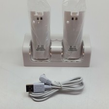 Dual Dock Charging Stand Charger  2x Battery Pack for Nintendo Wii Remote t202