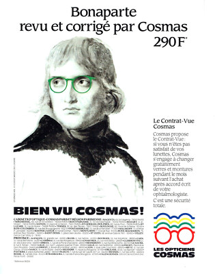 Werbung Advertising 1022 1988 Les Opticiens Cosmas Brille Bonaparte