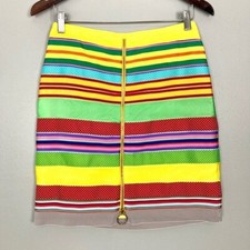 J. McLaughlin Highland Ribbon Skirt Women  s Size 2 Accent Zipper Mini Lined