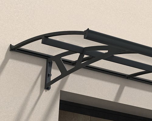 Front Door Canopy 2.2x1.4m Awning Entrance Shelter Grey Frame Amsterdam - Picture 4 of 6