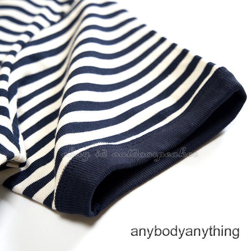 Heavy Men's Breton Top Striped T-Shirts Retro Short-sleeve Shirts Tops Army - Picture 5 of 28