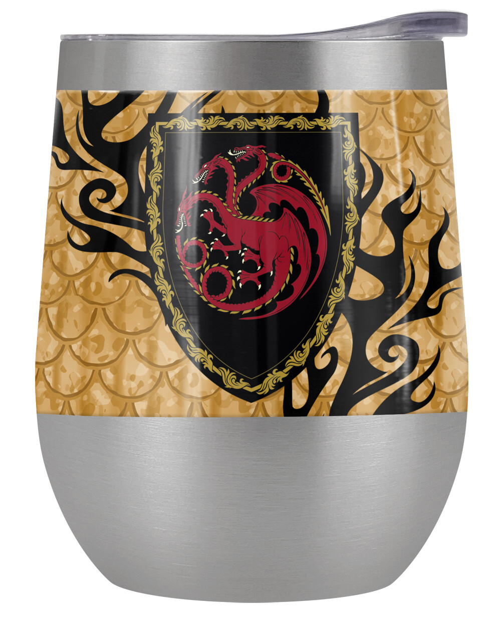 House of the Dragon 12oz Insulated Stainless Steel Wine Tumbler Leakproof