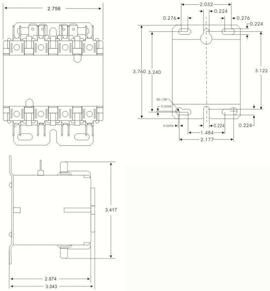 Contacteur Défini 4 Pôles 40A HQRP - Bobine 120V AC - Remplacement Pour C25ENF440A - UL Listed