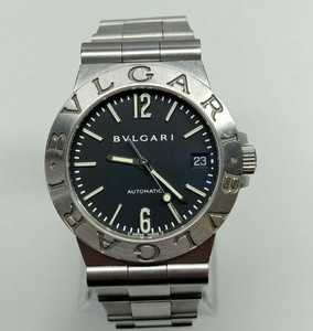 bvlgari diagono black dial men's automatic watch with stainless steel case