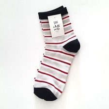 Made for Retail Adult Stripe Socks Size 9-11 Patriotic Red White Blue 1 Pair