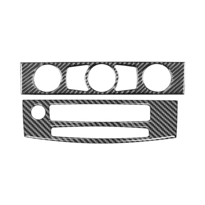 Carbon Fiber Dual CD AC Panel Trim Cover Sticker For BMW 5 Series E60 2008-2010