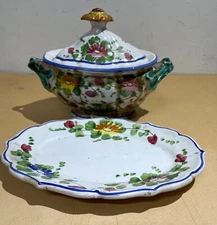 ABRUZZO-DECORATIVE AND COLLECTIBLE CERAMICS-CERAMIST BROWN-CASTLES-FLORAL