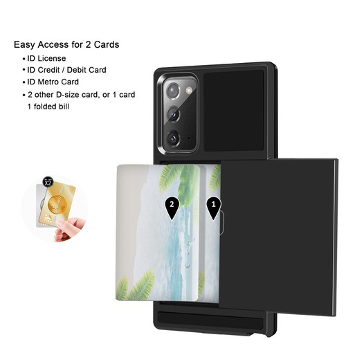 Funda rígida con soporte para tarjeta de crédito ultra delgada para teléfono Samsung Galaxy Note 20/Note 20 - Imagen 3 de 31