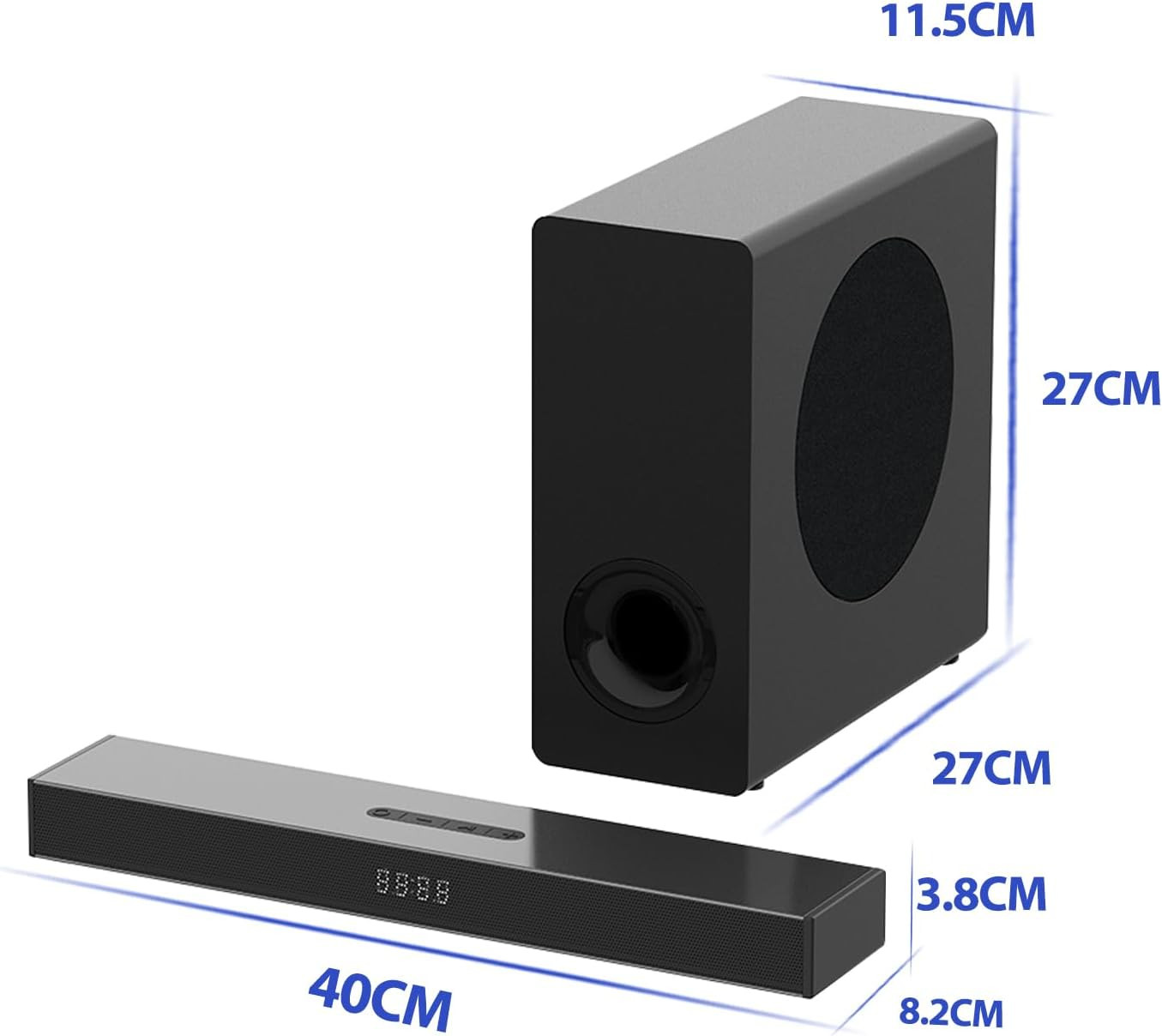 Sound Bars for TV 15 Inch Slim Soundbar for TV with Subwoofer,100 Watts Surround